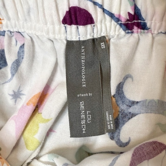 Anthropologie Colorful Zodiac Print Women’s Wide Leg Flannel Pajama Pants Sz XXS - Picture 10 of 11